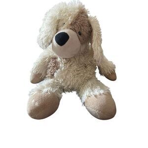 Warmies White Brown Stuffed Dog Plush Toy